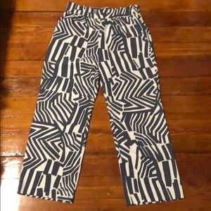 Grey and white wide leg pants